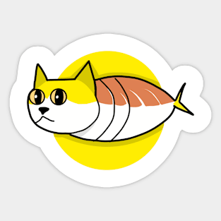 cat as a fish Sticker